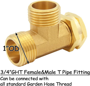 3/4" Hose Tee GHT 2-Pack - 0